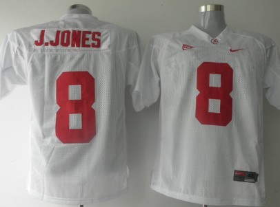 Alabama Crimson Tide #8 J.Jones White NCAA Jerseys